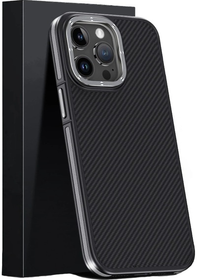 Cosmotex Joko İphone 15 Pro Kılıf Aramid 600d Kevlar Karbon Fiber Magsafe Kapak - Gri