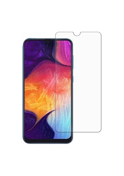 Samsung Uyumlu Galaxy A50 Arka Kapak Silikon Kılıf + Temperli Cam Ekran Koruyucu