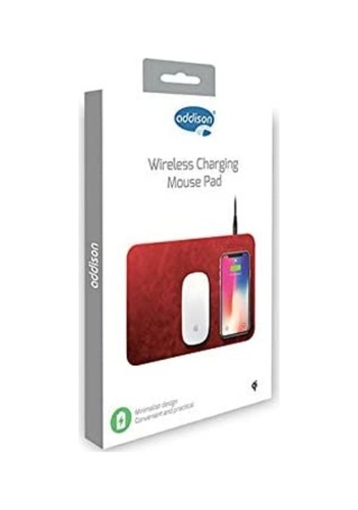 Addison Wmp-15 28.5X19.5X0.5 Cm Kırmızı Kablosuz Şarj+Mouse Pad