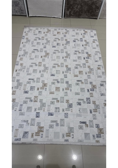 Safyün Halı Kadife Kf462 Gri Mavi 200 X 290 Renkli