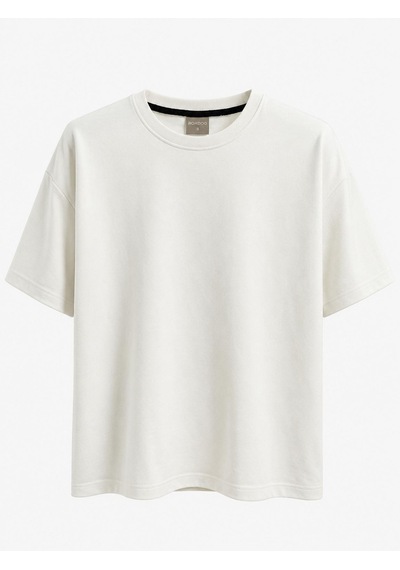 Classics Men Bordoo Basic Bisiklet Yaka Oversize Kısa Kol Erkek Tişört 7701 Beyaz