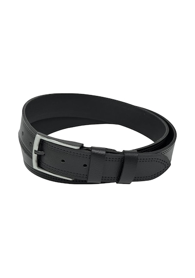 Süzer Deri Siyah Hakiki Deri Desenli Çift Dikişli Model 4 Cm. Genişlikli Spor Kemer - 400-28 Siyah