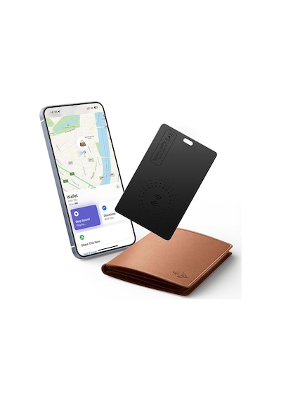 Wiwu Wt-07 İtag İos Find My Destekli Kartlık Tasarım Kaybolmaya Karşı Gps Akıllı Takip Cihazı Siyah