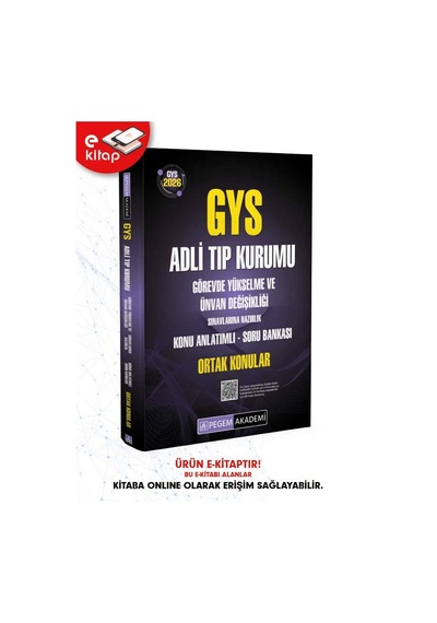 2026 Gys Adli Tıp Kurumu Görevde Yükselme Ve Ünvan Değişikliği Sınavlarına Hazırlık Konu Anlatımlı Soru Bankası E-kitap - Ortak Konular