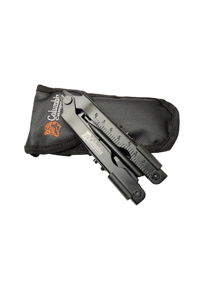 Columbia Kamp Np 1020 A Siyah Imha Pensesi 17cm - Çok Amaçlı, Metal Gövde (multitool), Kılıflı Siyah