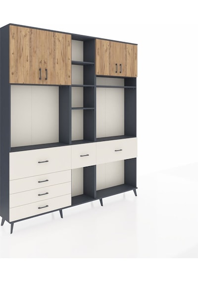 Arges Dolap 11 Raflı 6 Çekmeceli 4 Kapaklı 220x30x243 Antrasit-çam/aytaşı Atlas Çam/aytası Arges Dolap 11 Raflı 6 Çekmeceli 4 Kapaklı 220x30x243 Antrasit-çam/aytaşı Atlas Çam/aytası