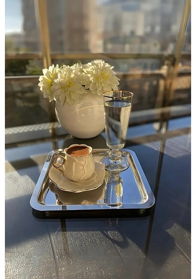 Paslanmaz Sunum Tepsisi 21x21 6 Adet Gümüş