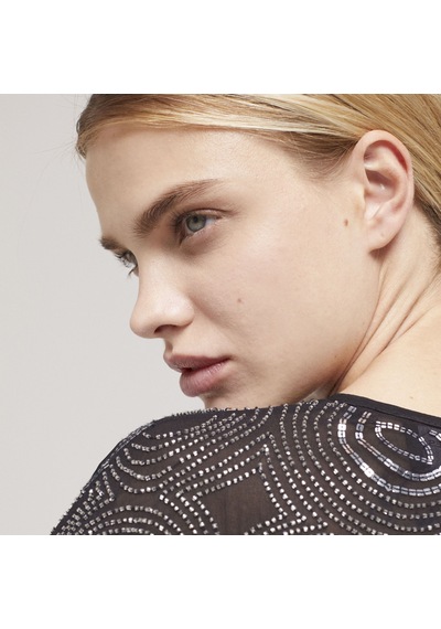The Kooples Kadın Desenli Siyah Elbise