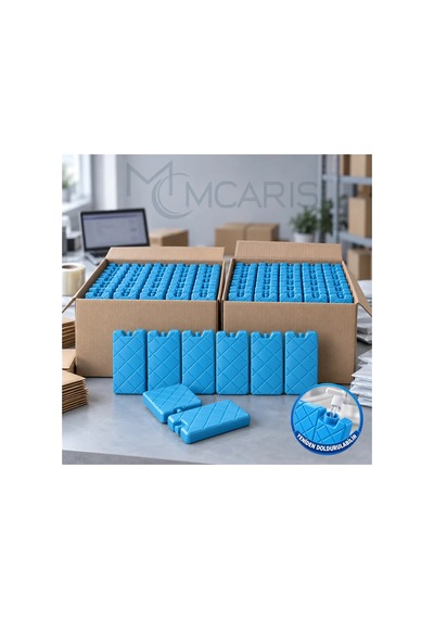 100'lü Doldurulabilir Buz Aküsü Seti - Dondurucu Buz Kasedi Ice Box Soğutucu Blok Mavi Beyaz