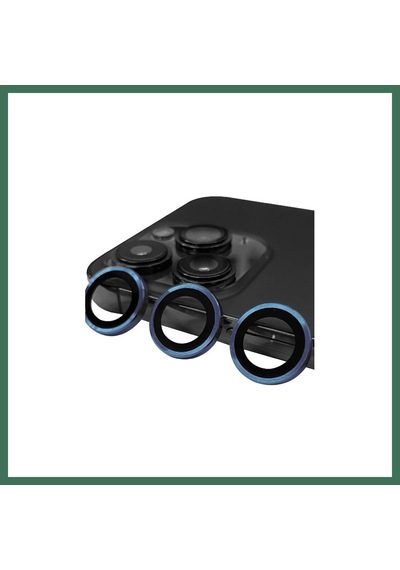 En-cag Apple Uyumlu iPhone 15 Pro Uyumlu Raze Metal Kamera Lens - Lacivert Bss