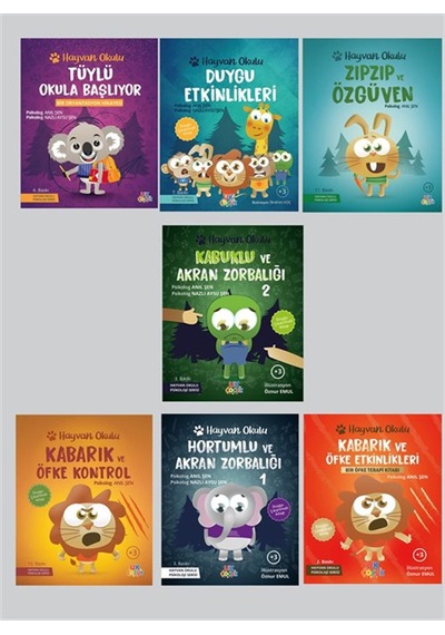Hayvan Okulu Serisi Çocuğum Öğreniyor 7 Kitap / Psikolog Anı...