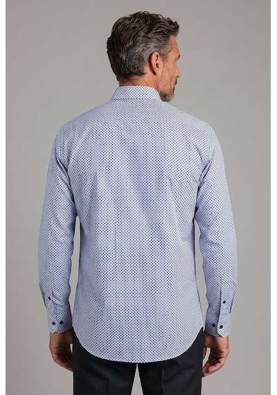 Xint Bisse Mavi Regular Fit Cepsiz Uzun Paşa Yaka Gömlek Bsgmeks26304 E35