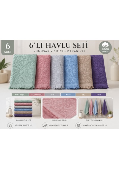 'lı Pamuklu Mutfak Havlusu Seti 30x50 Cm Kurulama Bezi El Havlusu Yüksek Su Emici Yumuşak Dokulu Mor
