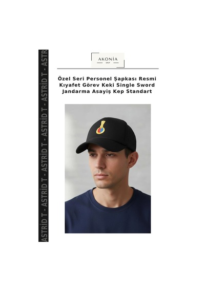 Astrid T Özel Seri Personel Şapkası Resmi Kıyafet Görev Keki Single Sword Jandarma Asayiş Kep Standart 003-lacivert