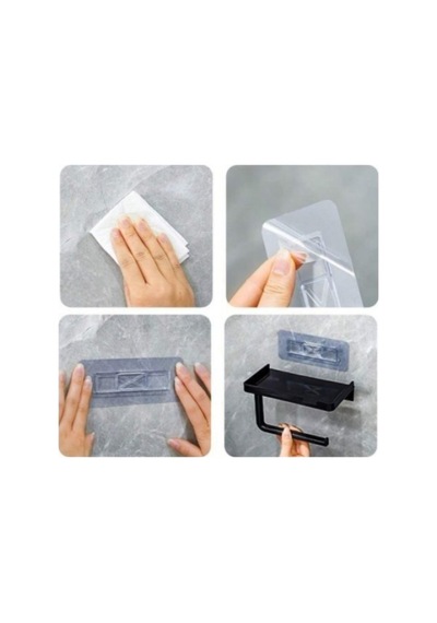 Tuvalet Kağıdı Askılığı - Raflı Ve Yapışkanlı - Matkapsız Banyo Aksesuarı Belirtilmemiş