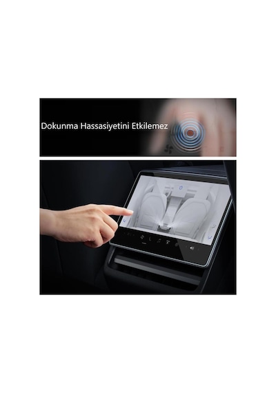 Tesla Y Uyumlu Arka Ekran 8 İnç Araç Ekran Koruyucu Nano Film Parlak 9h Kırılmaz