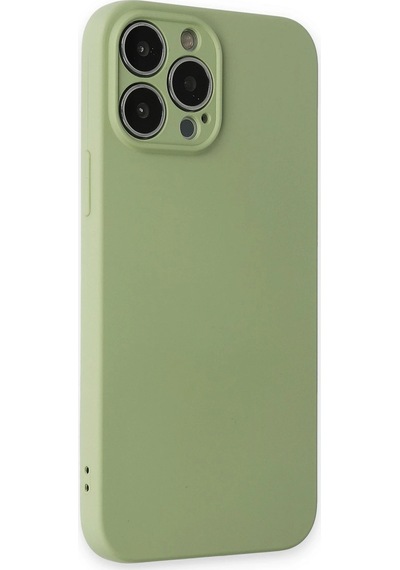Newface - 348 - İphone 13 Pro Kılıf Nano İçi Kadife Silikon - Edntrend - - Yeşil