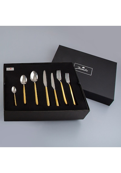 Jumbo 9400 Mat Altın 84 Prç 12 Kişilik Çkb Set Renkli