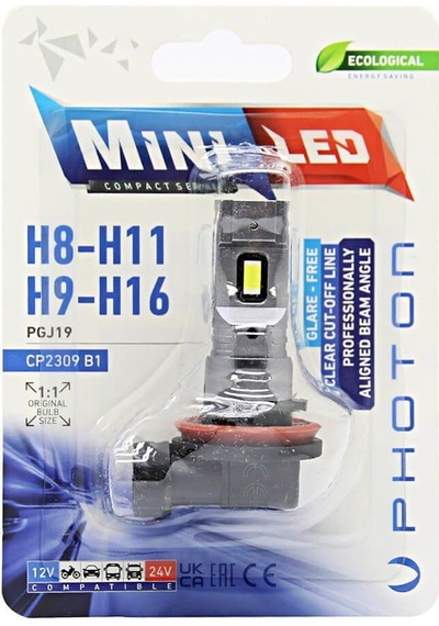 Photon Mini H8 H9 H11 H16 Compact Led 12-24v Tekli Blister