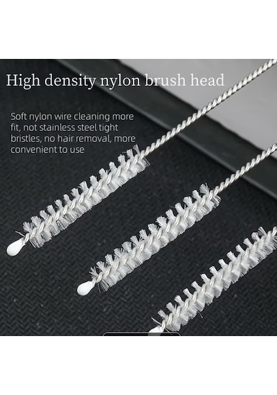 2 Adet Uzun Pipet Temizleme Fırçası, 30 Cm, Paslanmaz Çelik Ve Dayanıklı Naylon Uçlu, Stanley Quencher Ve Büyük Boy Termoslar İçin Hijyenik Yıkama