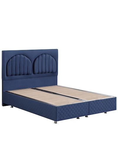 Walter İkili Set, Walter Çift Kişilik Baza Başlık Seti - Lacivert 160 x 200