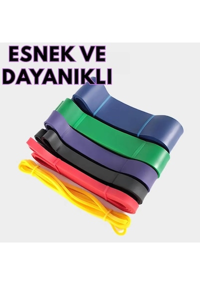 Evapera 3'lü Set Fitness Pilates Cross Barfiks Spor Direnç Lastiği Kas Geliştirme Training Bandı Bant Üçlü Set Profesyonel Çok Renkli