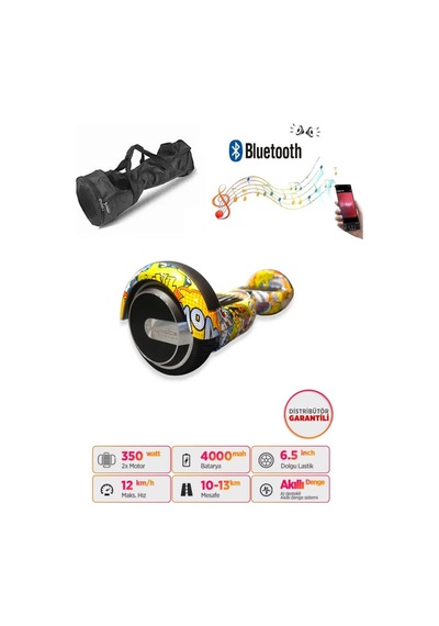 Citymate Elektrikli Kaykay Hoverboard Akıllı Denge 6.5 Inch + Hoverkart + Çanta Extrem Paket D25