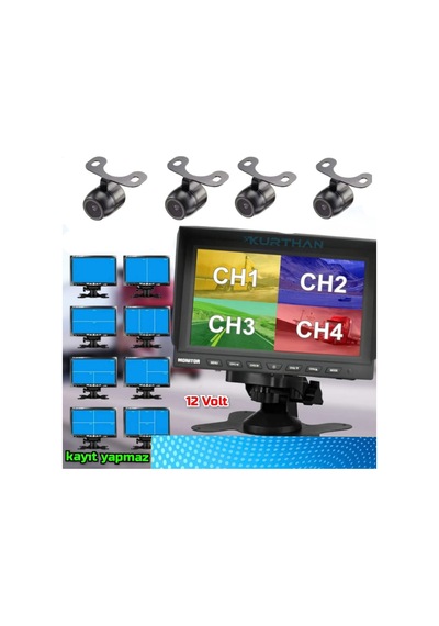 7 İnç Hybrid Monitör Ve 4 Adet Kelebek Kamera Hazır Set