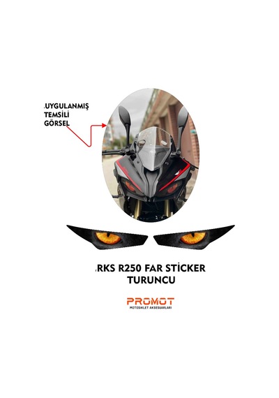 Rks R250 Uyumlu Far Kaplama Sticker Turuncu 2023/24