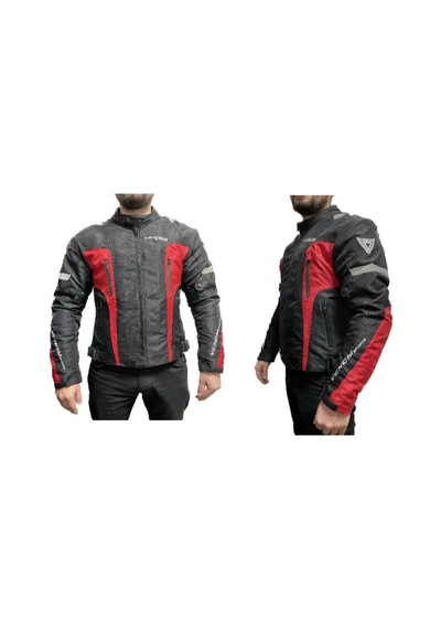 Venom Air Racing 4 Mevsim Motosiklet Montu Siyah - Kırmızı