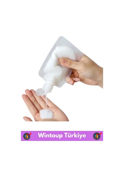 Seyahat Tipi Çanta Boy Sızdırmaz Yıkanıp Tekrar Kullanılabilir Krem Losyon Şampuan Kabı 100 Ml 5adet