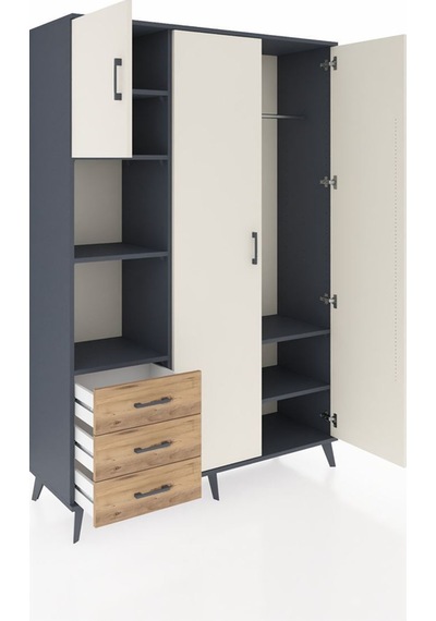 Hyperion Dolap 6 Raflı 3 Çekmeceli Tek Askılı 132x44x195 Antrasit-aytaşı/çam Aytası/atlas Çam Hyperion Dolap 6 Raflı 3 Çekmeceli Tek Askılı 132x44x195 Antrasit-aytaşı/çam Aytası/atlas Çam