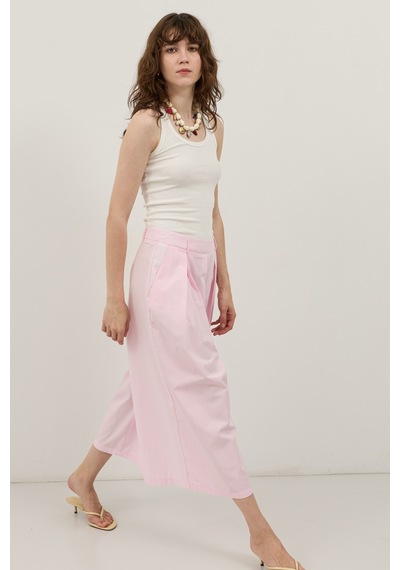 Antioch Pileli Culotte Pantolon Pembe