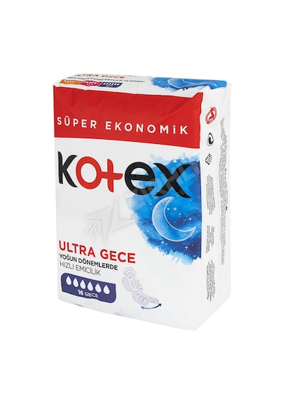 2 Adet Kotex Ultra Dörtlü Paket Gece 16 Lı