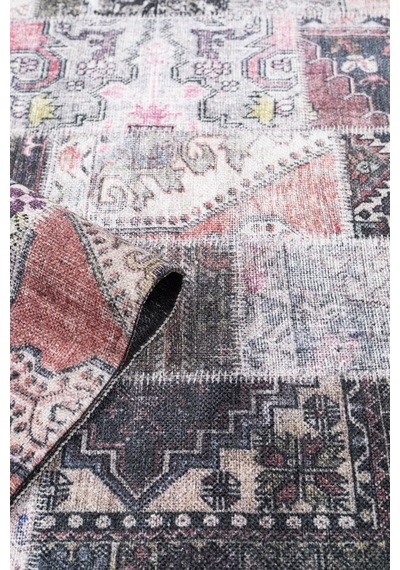 Madrid Vl Premium Yıkanabilir Pamuklu Kaymaz Tabanlı Saçaklı Kilim Karışık-krem