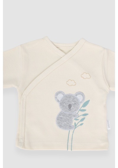 Bebitof %100 Pamuk Koala 5 Parça Yenidoğan Hastane Çıkışı Zıbın Seti Gri Bbtf.gri.20092.06
