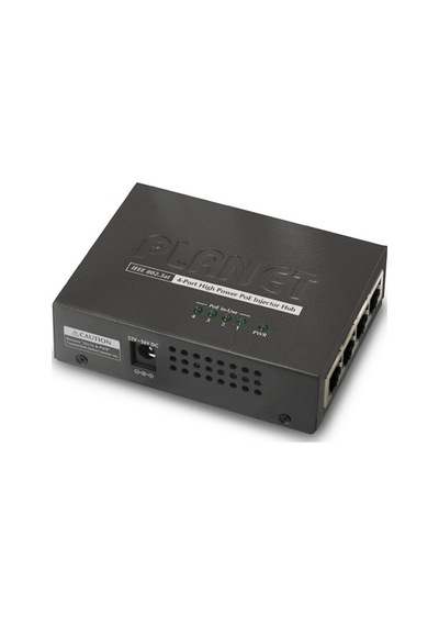4-port 10/100/1000base-tx Ieee 802.3at/af Poe+ Injector Hub