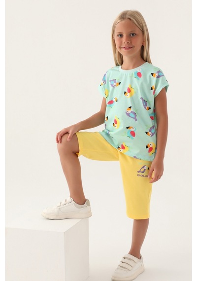 Rolypoly Owl Yeşil Kız Çocuk Kapri Takım 5274-43043 Yeşil