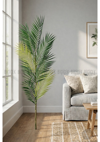 Biçiçek Yedek Areka Dalı 130cm 8 Yaprak Ve 2kg Dekorati̇f Taş