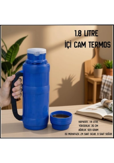 Uyguna-yakala Lacivert 1.8 Lt İçi Cam Termos-erm.250 Çok Renkli