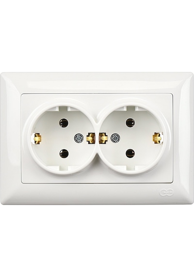 Günsan  Visage Beyaz İkili Topraklı Priz