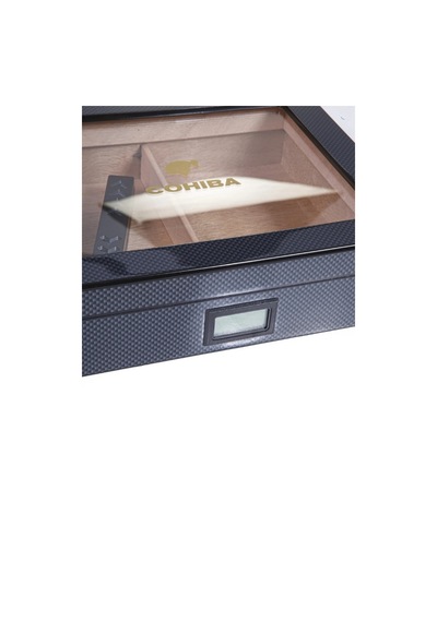 Cohiba Siyah Karbon Desenli Sedir Humidor Puro Kutusu