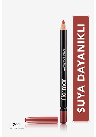 Flormar Suya Dayanıklı Dudak Kalemi (BORDO) - Waterproof Lipliner - 202 Soft Pink Brown - 8690604111022