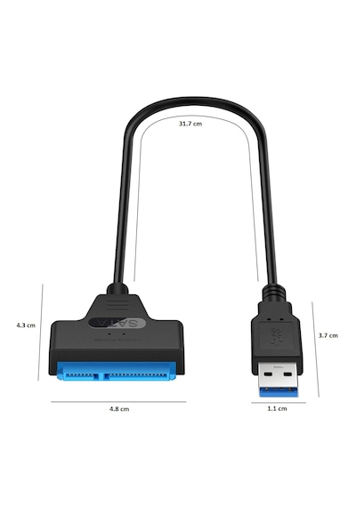 Usb 3.0 - Sata Dönüştürücü Kablo, 2.5 İnç Hdd/ssd Taşınabilir Hard Disk Okuyucu Adaptör