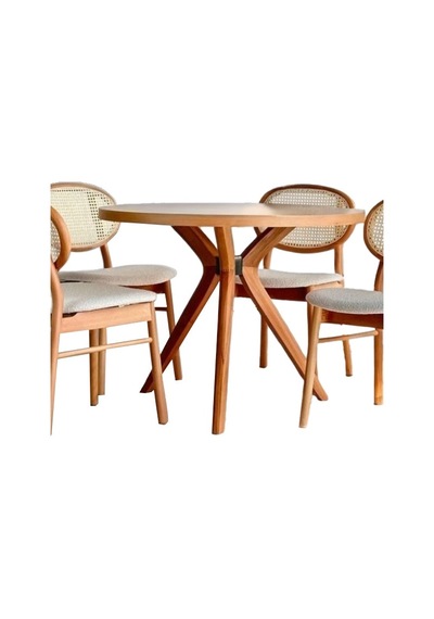 Berlin Natural Ahşap Masa Sandalye Takımı 100x100 Natural Berlin Natural Ahşap Masa Sandalye Takımı 100x100 Natural
