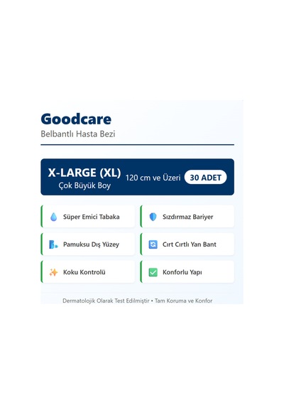 Bel Bantlı Yetişkin Hasta Bezi Xlarge 30'lu 3 Paket 90 Adet XL