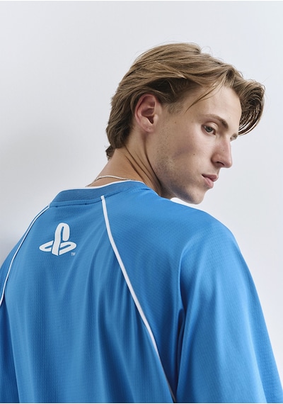 Mavi - Playstation Baskılı Mavi Forma Tişört 0612939-70772 Mavi