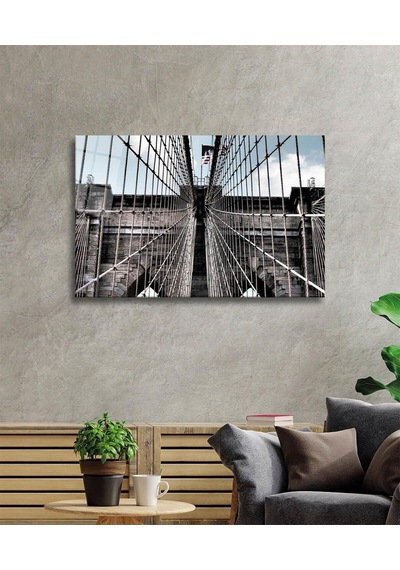 Köprü Cam Tablo 4mm Dayanıklı Temperli Cam, Bridge Glass Wall Decor