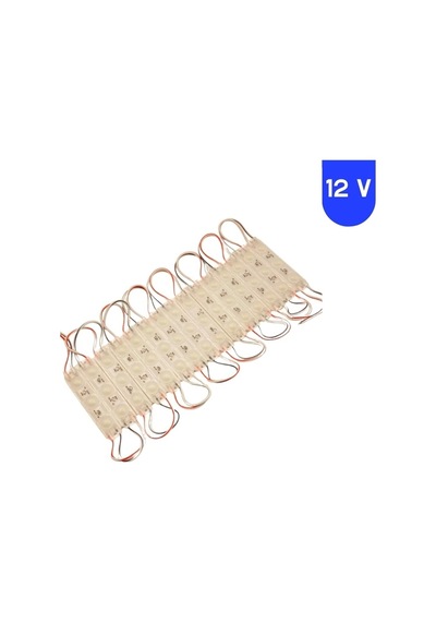 12 Volt 1.5 Watt 3 Lensli 6500 K Beyaz 2835 Smd Led Modül Ip65 10 Adet Modül