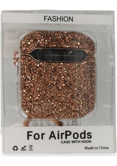 Apple Uyumlu AirPods 1/2. Nesil Kılıf Taşlı Parlak Lüks Stone Mira Case 001